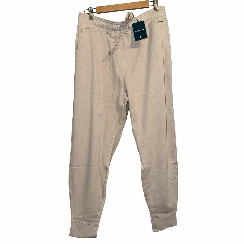 NWT Tommy John French Terry Silver Grey Joggers Men's L‎
